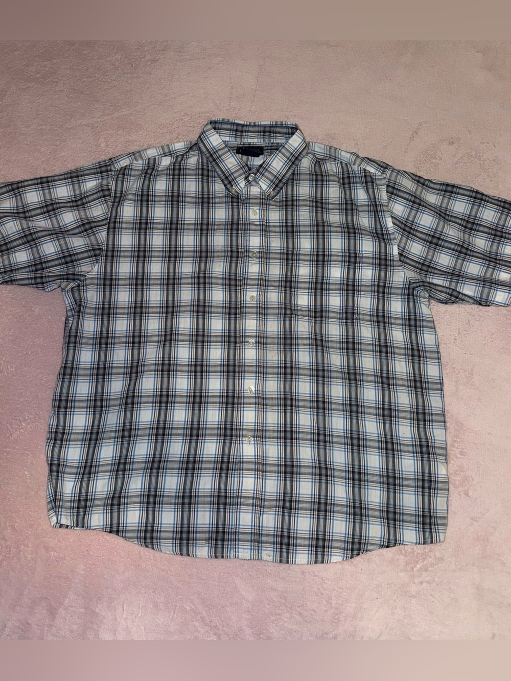 19 ✨ Basic Editions Blue Plaid Button Up  ✨